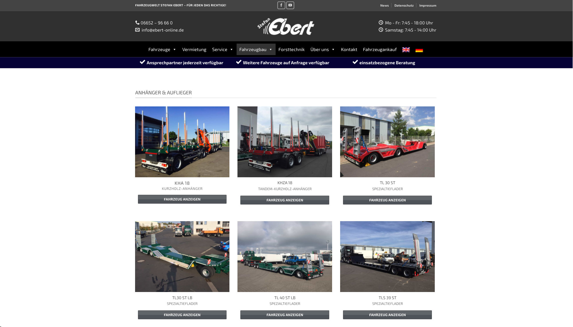 Convert GmbH CO KG - Projektstory Stefan Ebert Fahrzeugwelt - Screenshot Fahrzeugsuche Ăbersichtsseite
