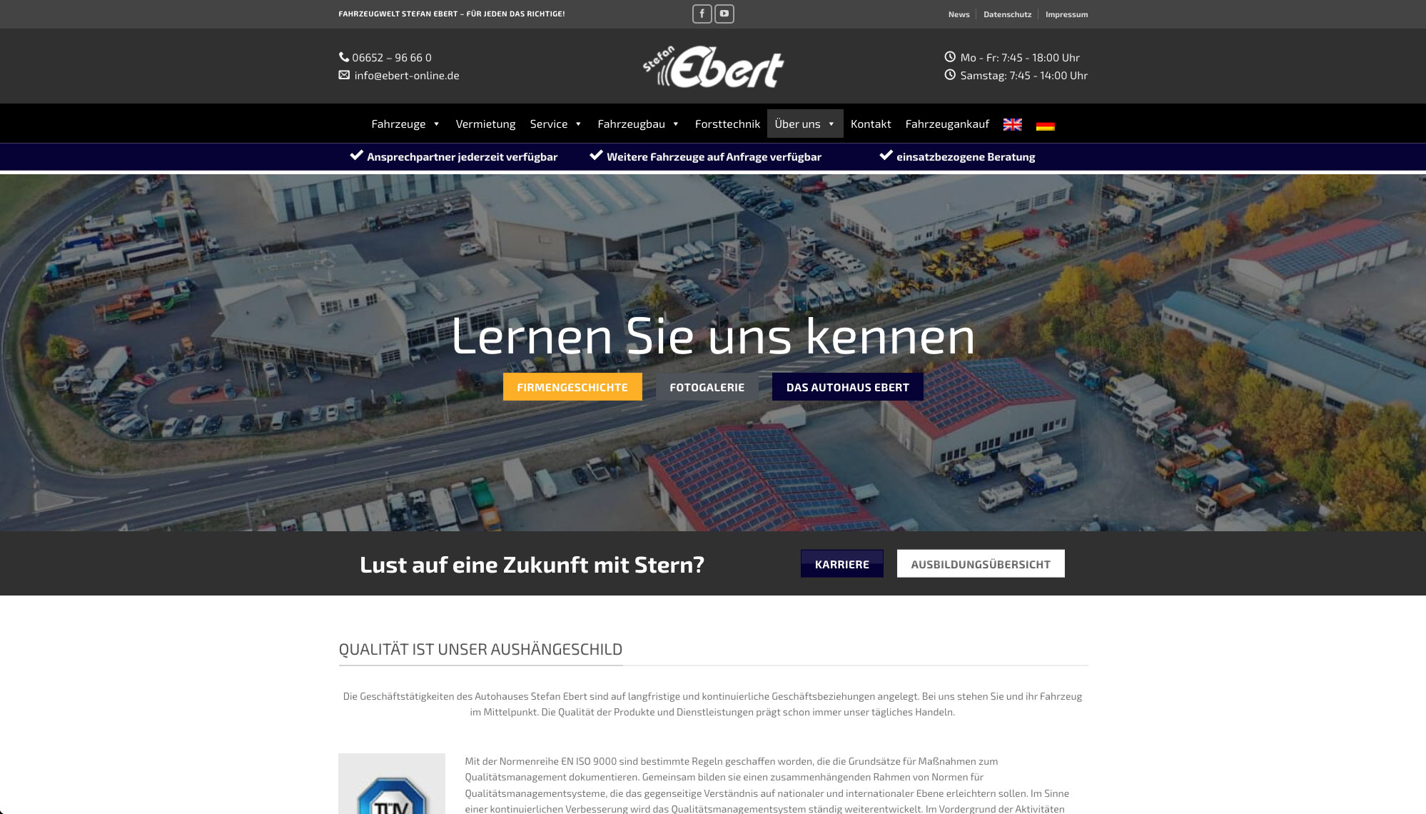 Convert GmbH CO KG - Projektstory Stefan Ebert Fahrzeugwelt - Screenshot Ăber uns
