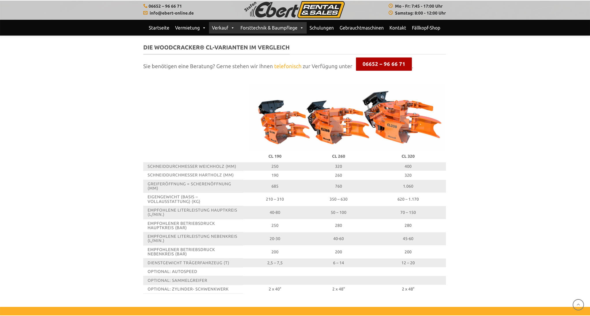 Convert GmbH CO KG - Projektstory Stefan Ebert Rental and Sales - Screenshot Woodcracker Unterseite