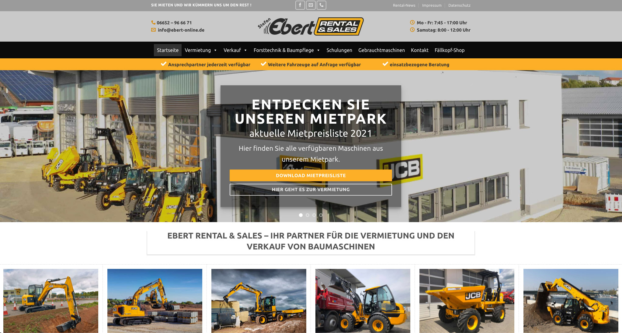 Convert GmbH CO KG - Projektstory Stefan Ebert Rental and Sales - Screenshot Startseite