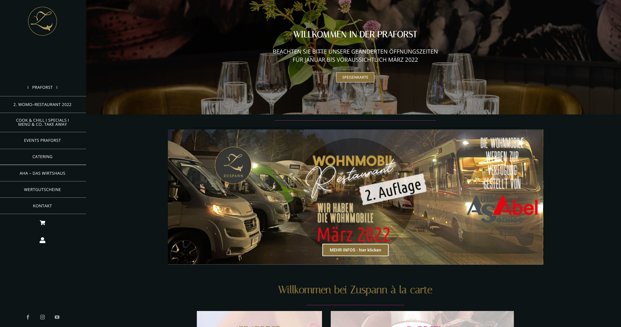 Convert GmbH CO KG - Projektstory Zuspann Ala Carte - Screenshot Startseite